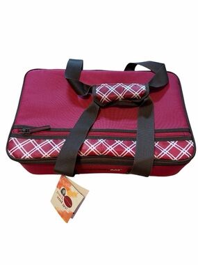 Rachael Ray Burgundy Pack and Go Lasagna Lugger Insulated Casserole Carrier NWT